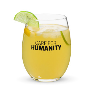 Minimalist Humanity Stemless Wine Glass